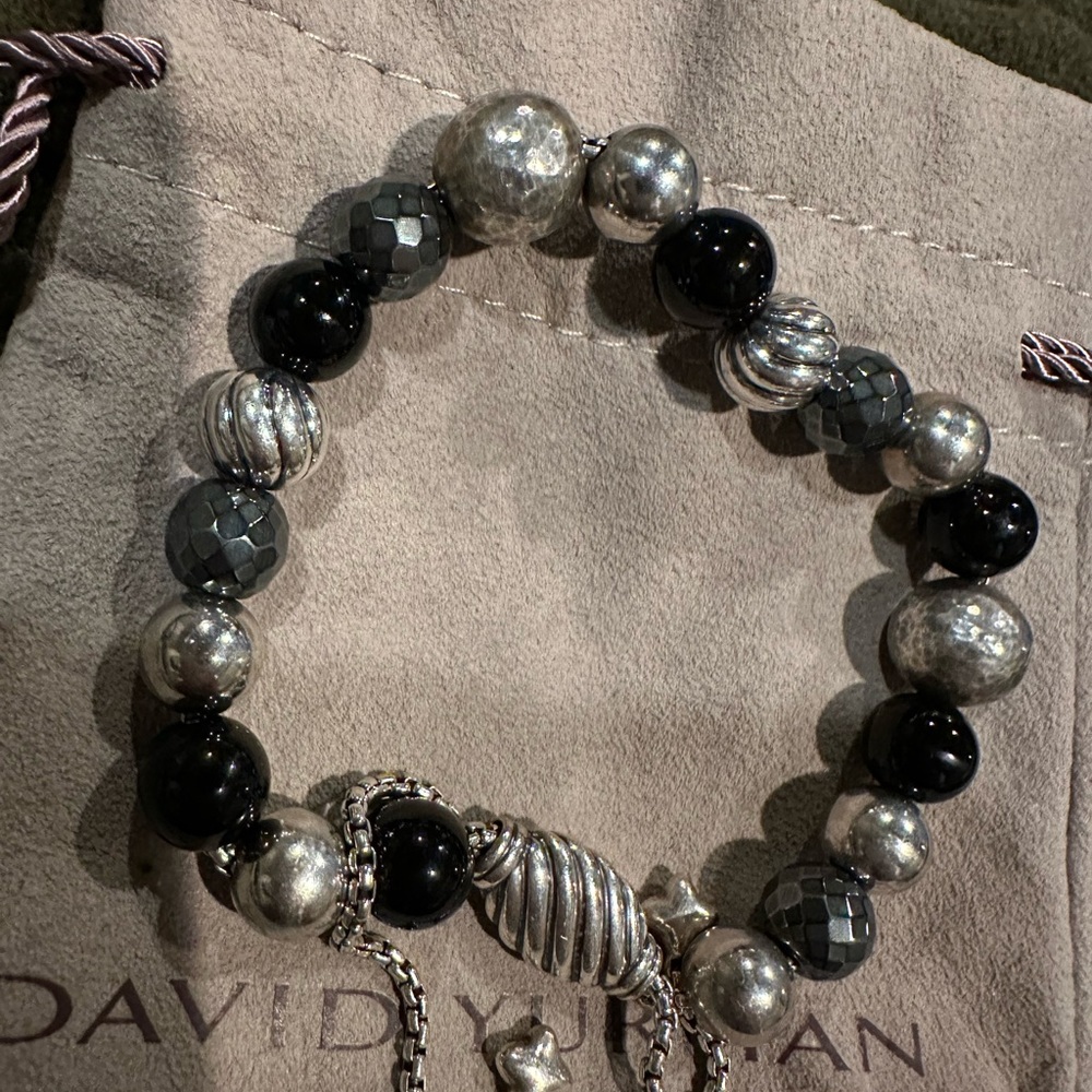 David Yurman Onyx & Hematite Elements Bead Bracelet
